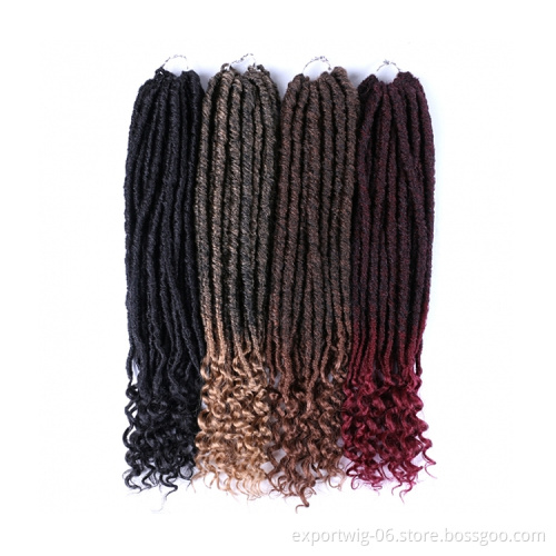 Crochet gypsy goddess faux locs Braiding Hair Extension with Curly Ends Synthetic Hair Straight Goddess Faux Locs Crochet Hair
